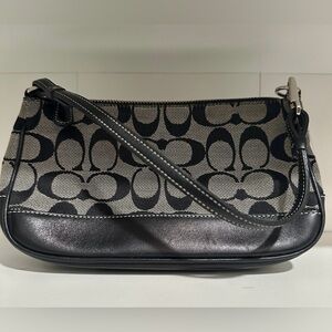 SOLD - Y2K Vintage Coach Black & Grey Demi Mini Bag 6094